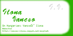 ilona vancso business card